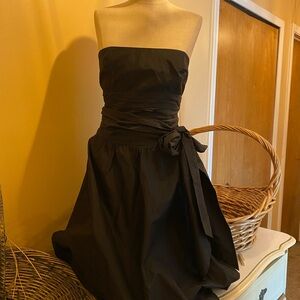 ☠️ Wednesday vibes BCBG MaxAzria Strapless Black Dress Wednesday Addams Vibes